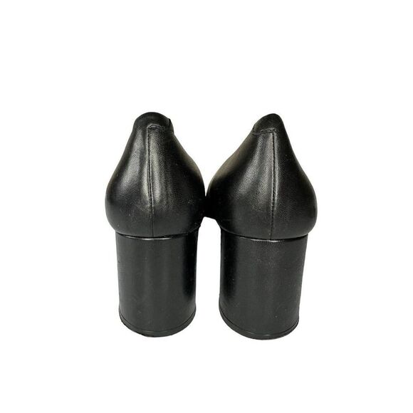 COS Curved Vamp Leather Heels Black Block Heel sz 40 - US 9 - Picture 7 of 14